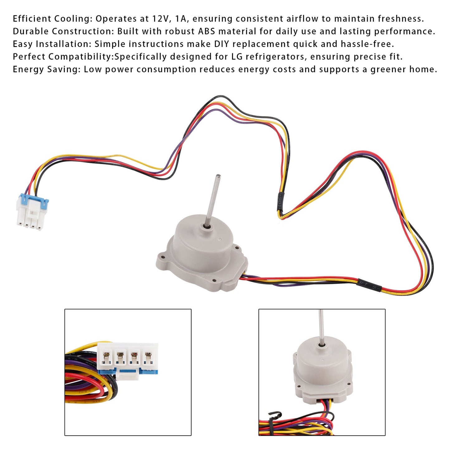 LG High Performance Refrigerator Fan Motor EAU65058318 Parts 12V 1A