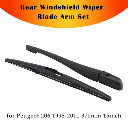 Peugeot 206 1998-2011 370mm 15inch Rear Windshield Wiper Blade Arm Set
