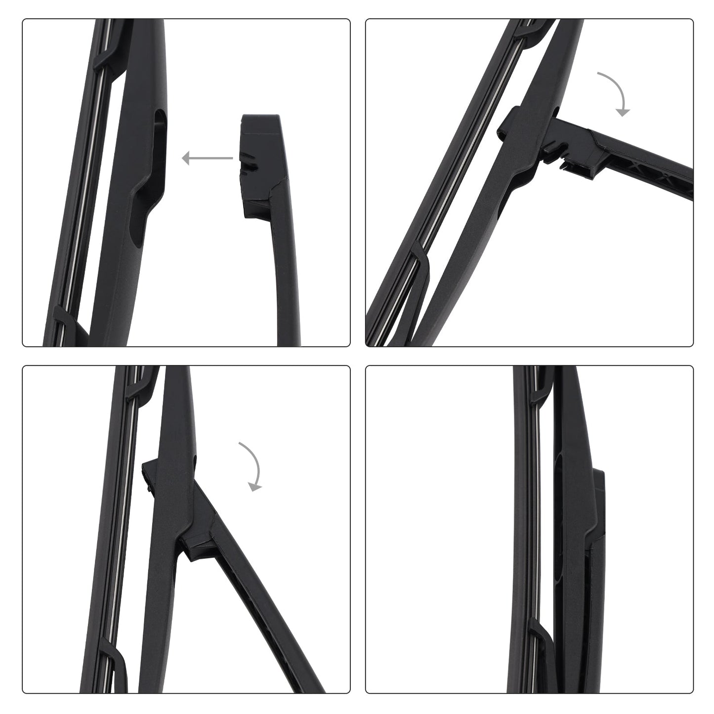 Peugeot 206 1998-2011 370mm 15inch Rear Windshield Wiper Blade Arm Set