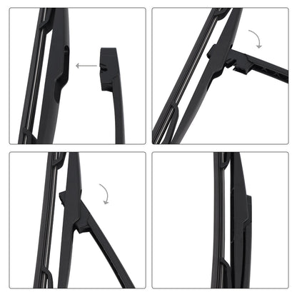 Peugeot 206 1998-2011 370mm 15inch Rear Windshield Wiper Blade Arm Set