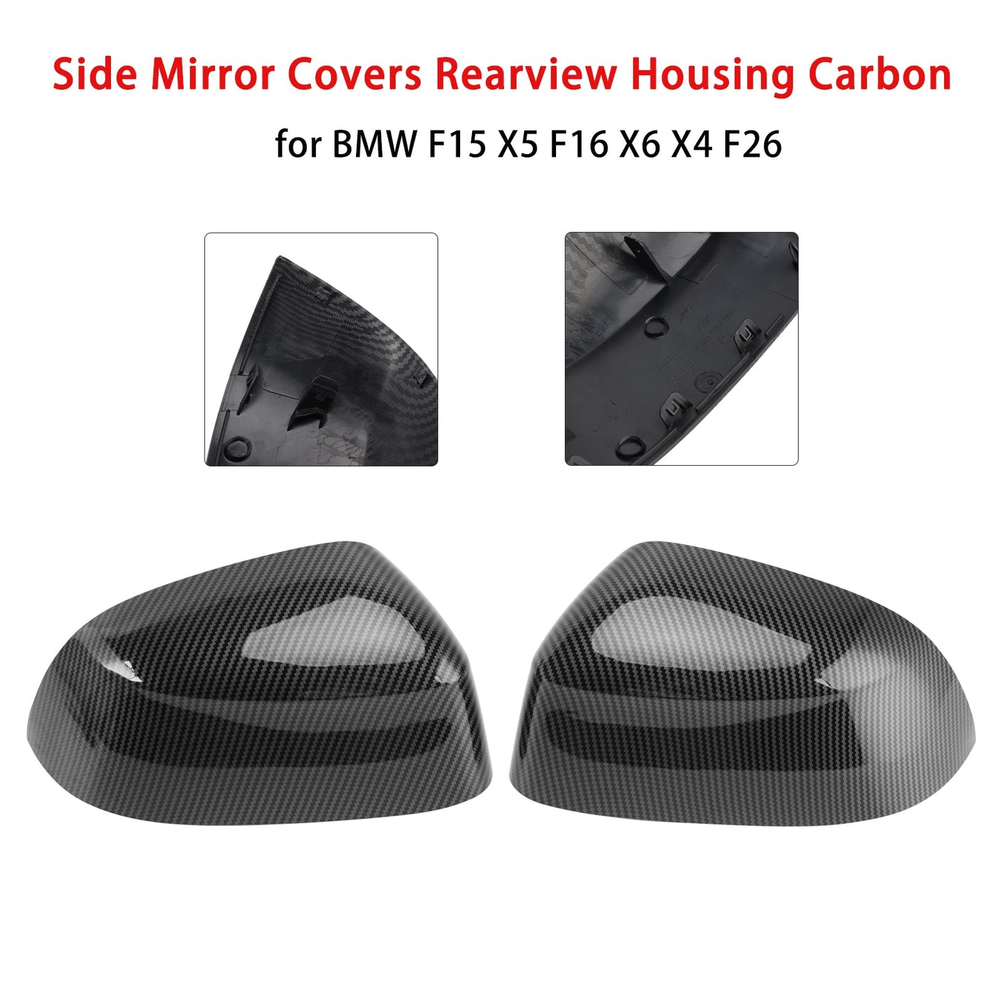BMW F15 X5 F16 X6 X4 F26 Side Mirror Covers Rearview Housing Carbon 51167365113 51167365114