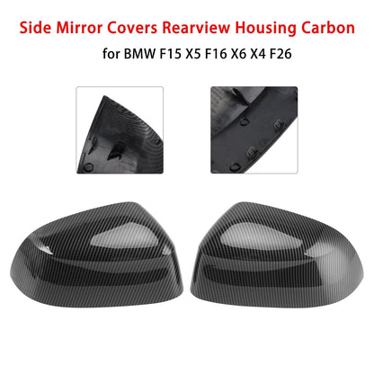 BMW F15 X5 F16 X6 X4 F26 Side Mirror Covers Rearview Housing Carbon 51167365113 51167365114