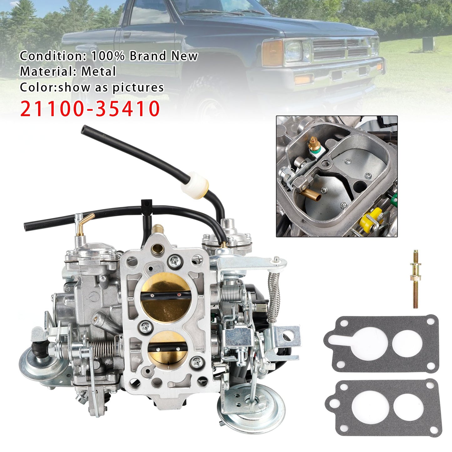 Toyota Truck 1987-1991 22R 2 BBL Square Carburetor 21100-35410 2110035410