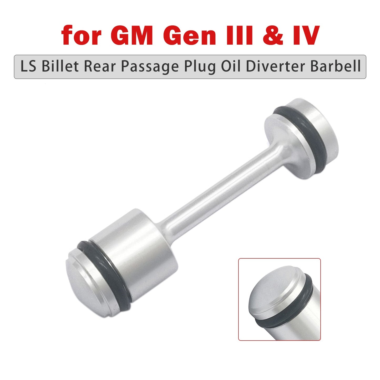 GM Gen III & IV LS Billet Rear Passage Plug Oil Diverter Barbell