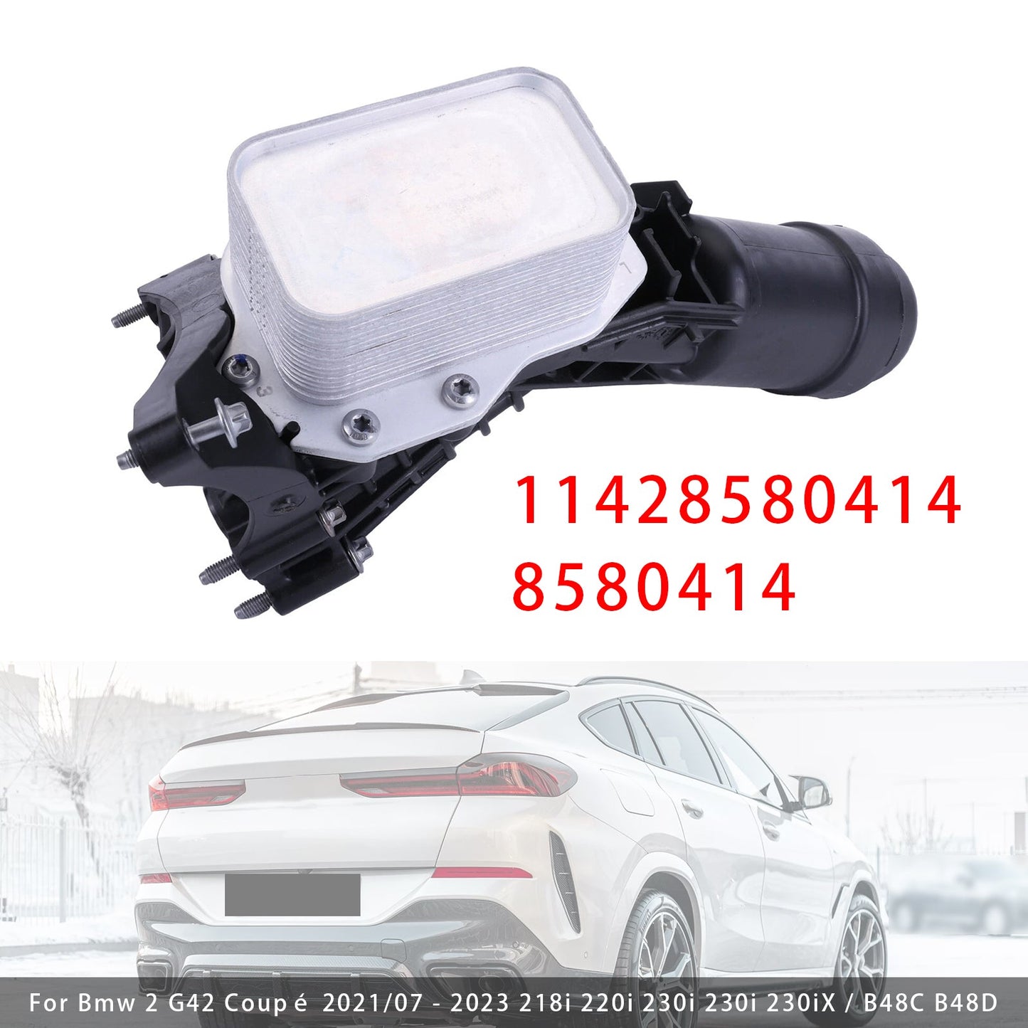 BMW B42 B46 B48 Motor 11428580414 8580414 Oil Filter Housing Cooler Assembly
