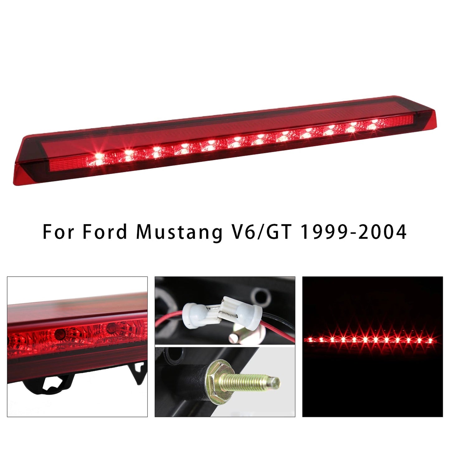 1999-2004 Ford Mustang V6/GT Bright LED Red 3rd Third Brake Light Stop Lamp 1R3Z13A613AB