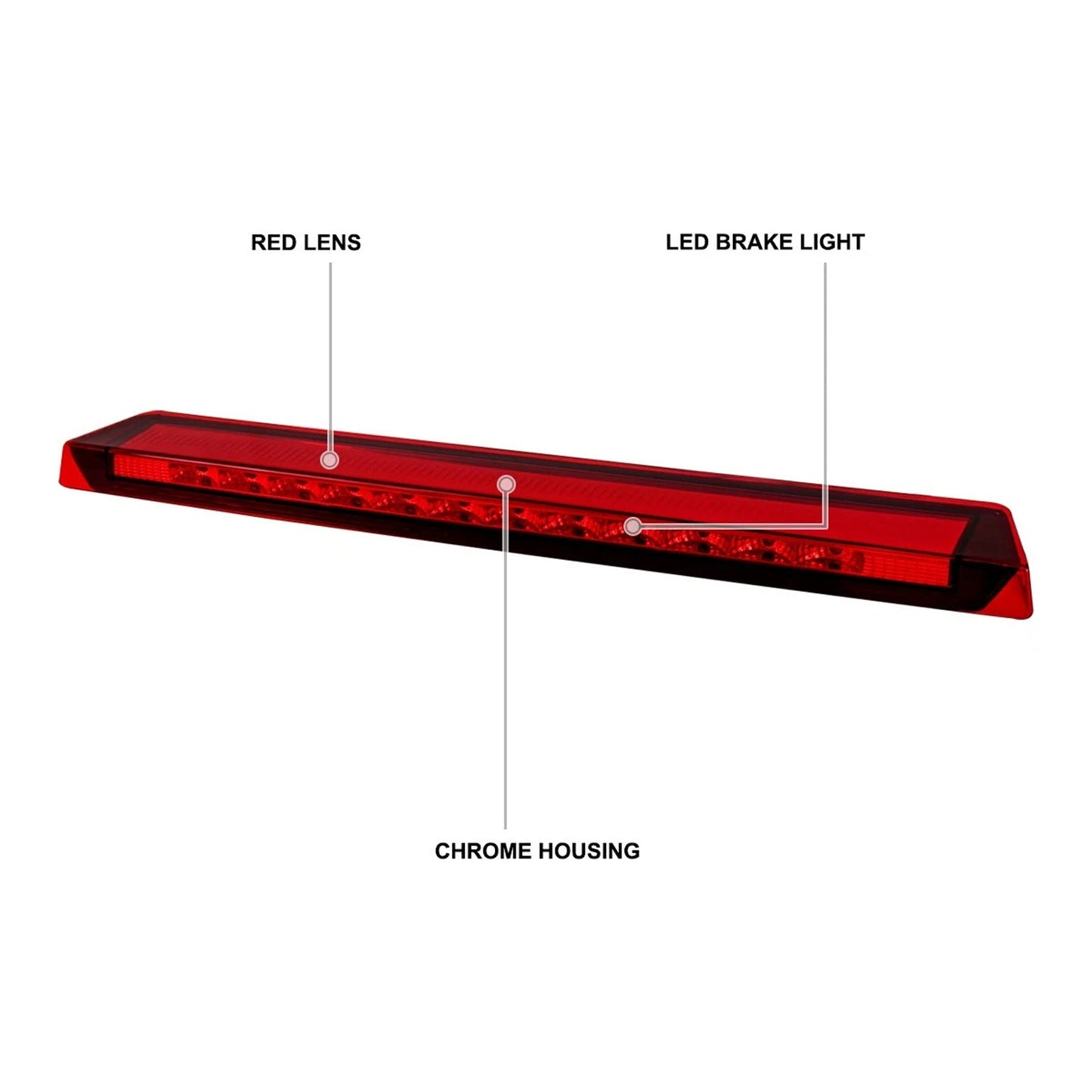 Ford Mustang V6/GT 1999-2004 1R3Z13A613AB Bright LED Red 3rd Third Brake Light Stop Lamp