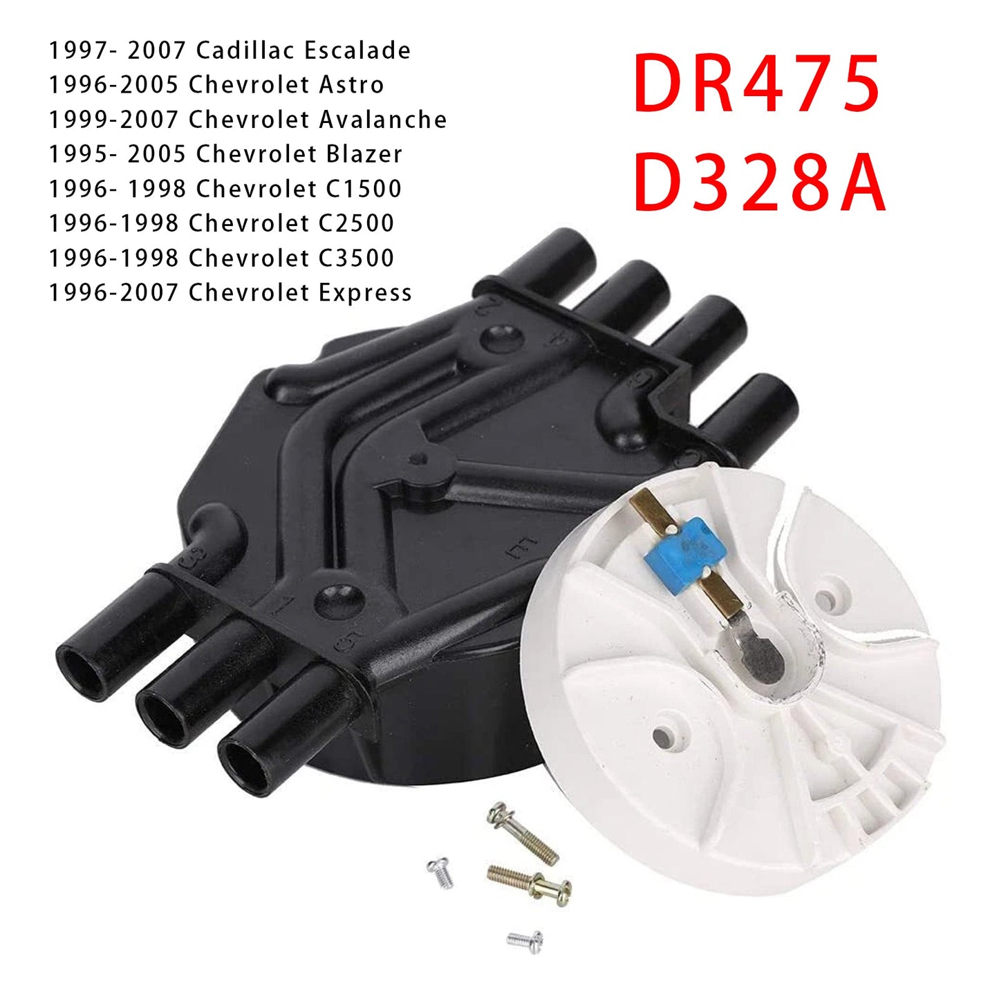 Chevy Cadillac GMC V6 4.3L DR475 D328A Ignition Distributor Cap & Rotor Kit 120142