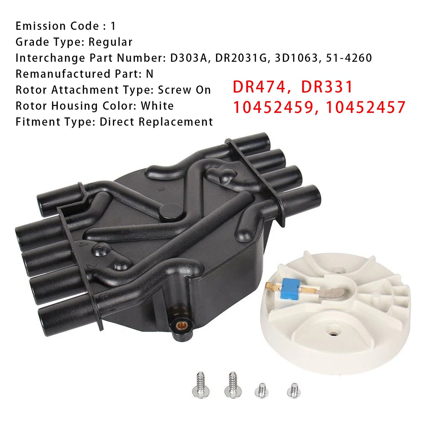 Chevy K1500 GMC 5.7L Vortec Distributor Cap and Rotor Kit 120141 DR474 DR331