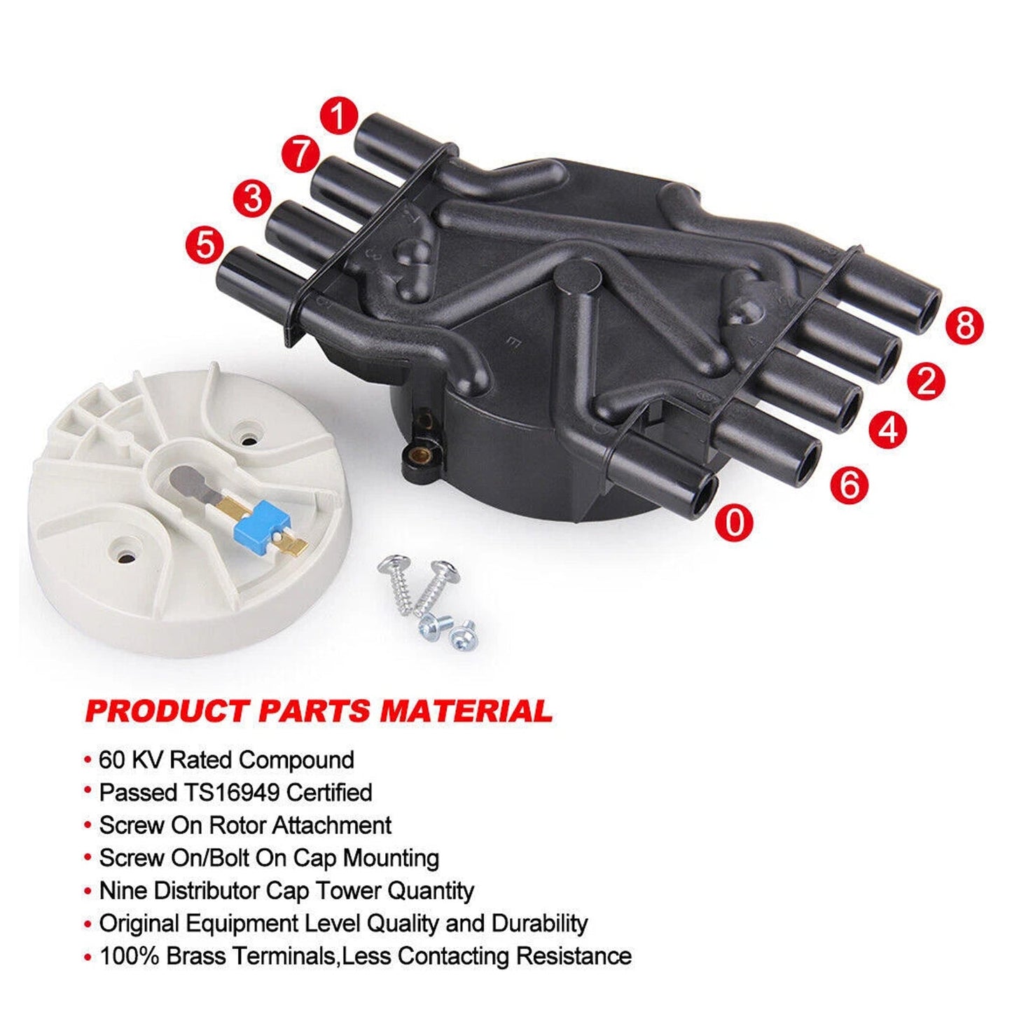 Distributor Cap and Rotor Kit 120141 For Chevy K1500 GMC 5.7L Vortec