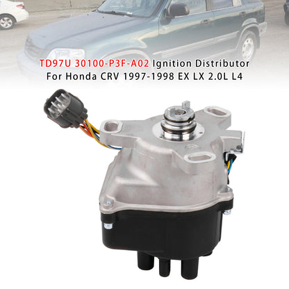 Honda CRV 1997-1998 EX LX 2.0L L4 TD97U 30100-P3F-A02 Ignition Distributor