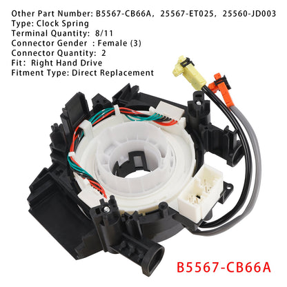 2008-2011 Nissan Rogue 2.5L Clock Spring B5567-CB66A