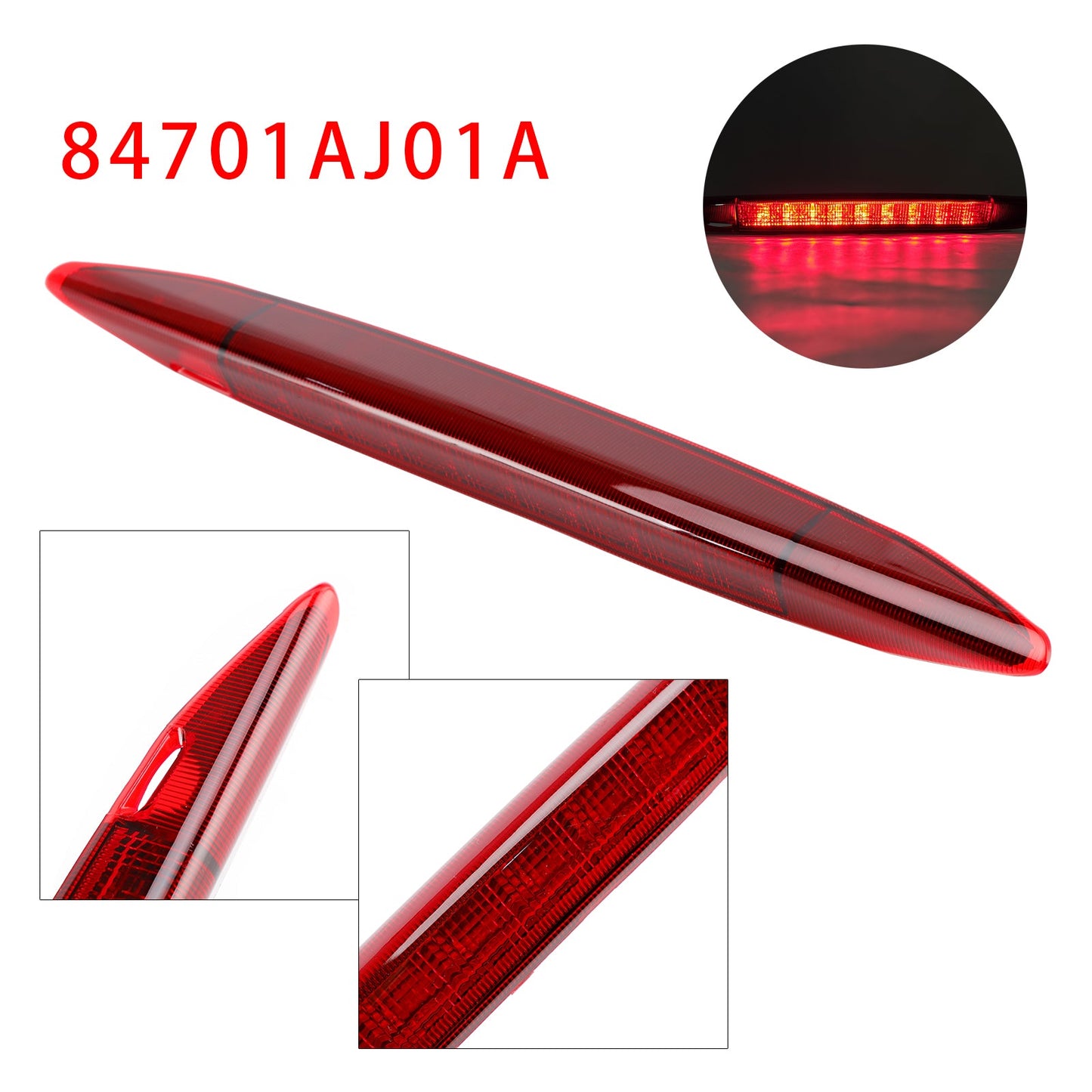84701AJ01A Red Lens High Mount Third Brake Light Lamp For Subaru Outback 2010-2014