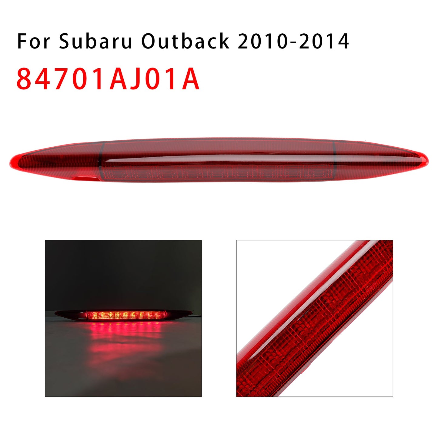 2010-2014 Subaru Outback 84701AJ01A Red Lens High Mount Third Brake Light Lamp