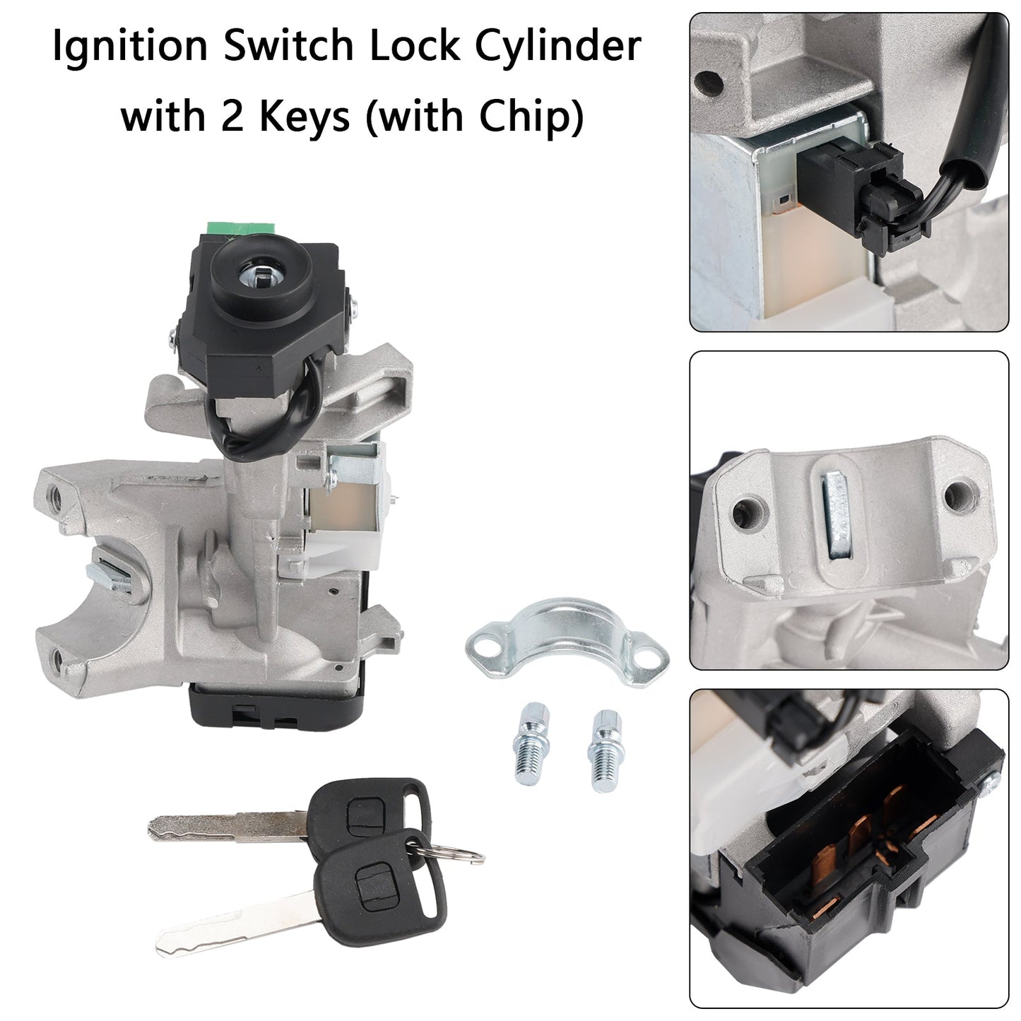 Honda Civic 1.3L 1.7L Ignition Switch Lock Cylinder with 2 Keys W/Chip