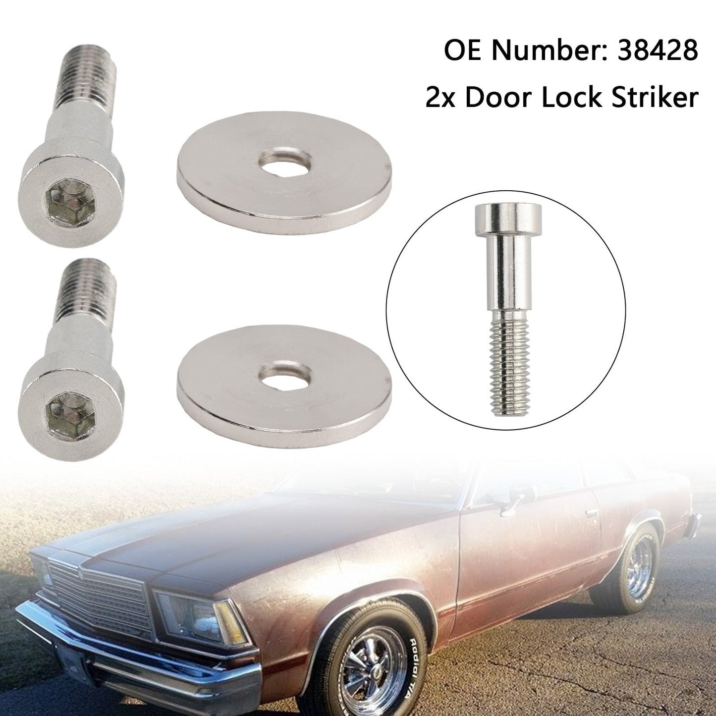 15013147 Cerradura de puerta 38428 Compatible con Chevy K1500 K2500 K3500 GMC C1500 C2500 C3500 Yukon Truck Pasador de pestillo de puerta Reemplazo