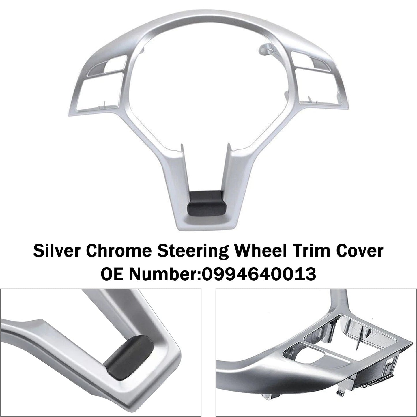 Mercedes Benz W204 W207 W212 C-Class Silver Chrome Steering Wheel Trim Cover 0994640013 09946400139107