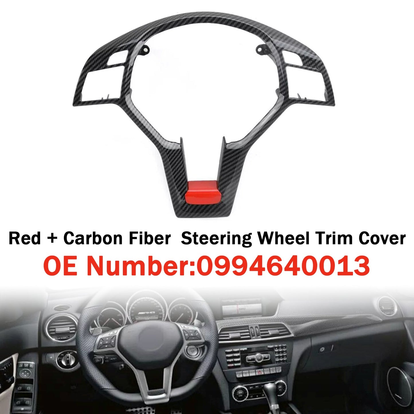 Mercedes Benz C-Class W204 C63 AMG Steering Wheel Cover Carbon Look 0994640013 09946400139107