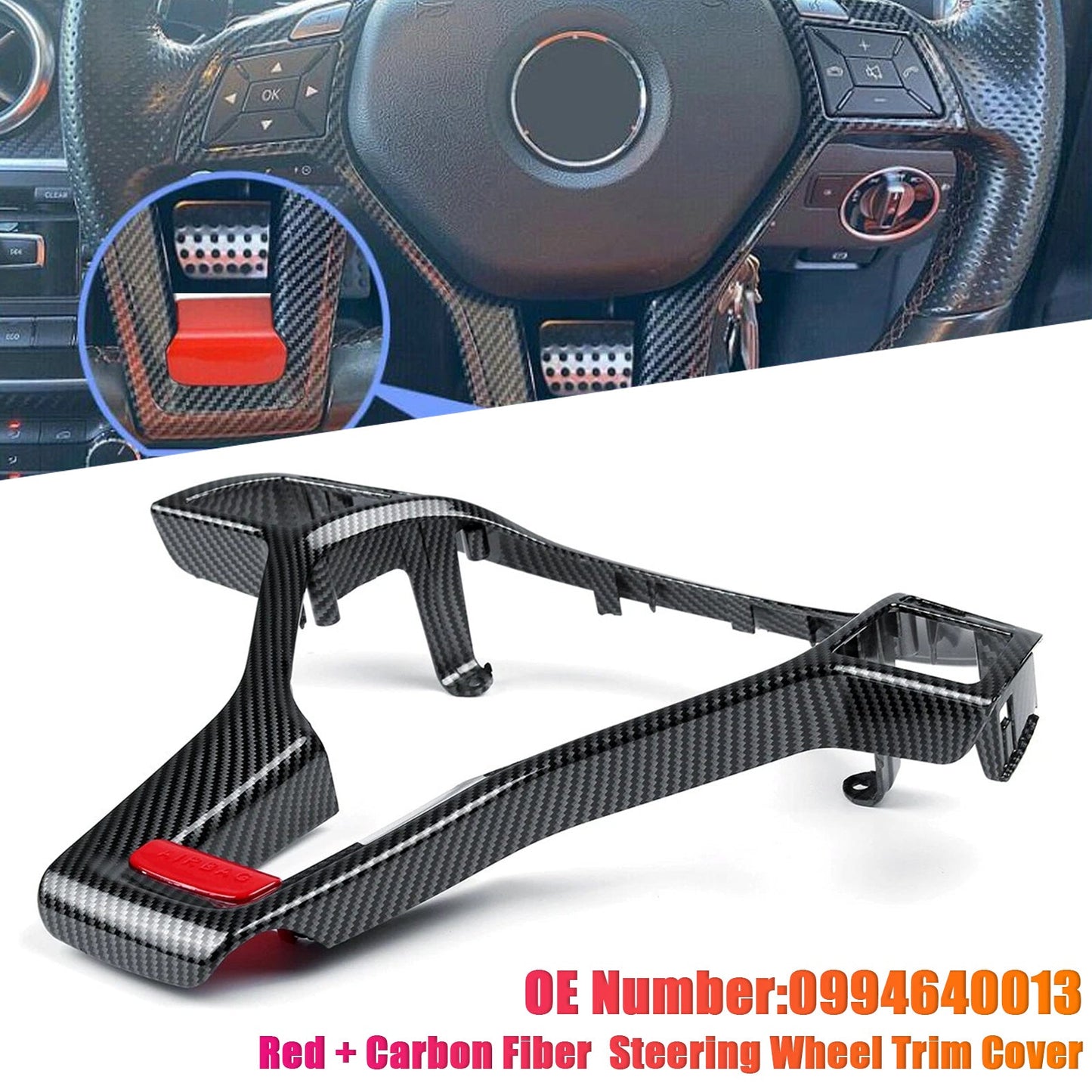 Mercedes Benz C-Class W204 C63 AMG Steering Wheel Cover Carbon Look 0994640013 09946400139107