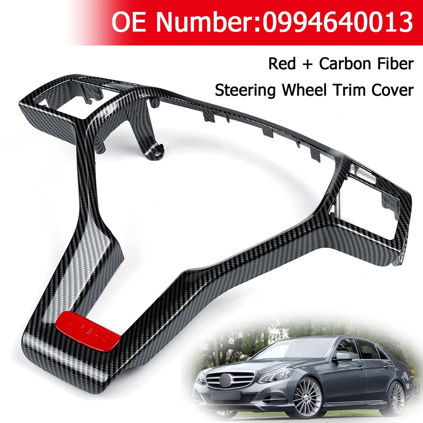 Mercedes Benz C-Class W204 C63 AMG Steering Wheel Cover Carbon Look 0994640013 09946400139107