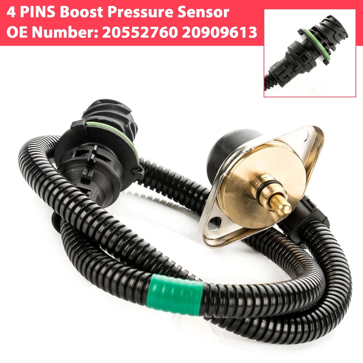 4 PINS Boost Pressure Sensor 20552760 20909613 For Volvo FH16 FL6 FM10 FM7 FH12