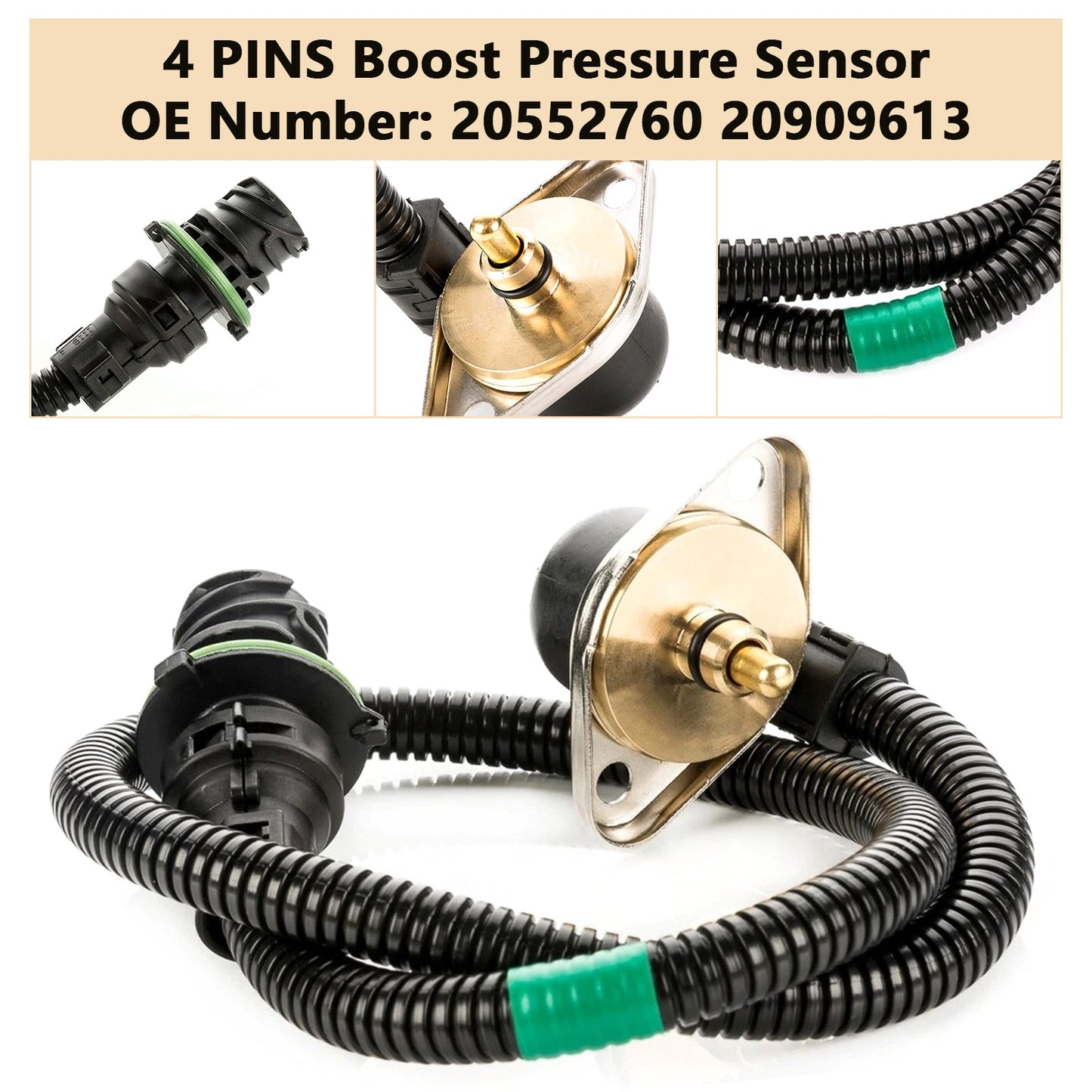Volvo FH16 FL6 FM10 FM7 FH12 4 PINS Boost Pressure Sensor 20552760 20909613