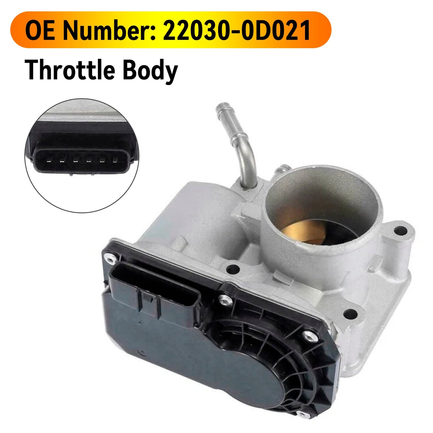 Toyota Avensis T25 Corolla E12 1.6 2003-2006 6 Pin Throttle Body 22030-0D021