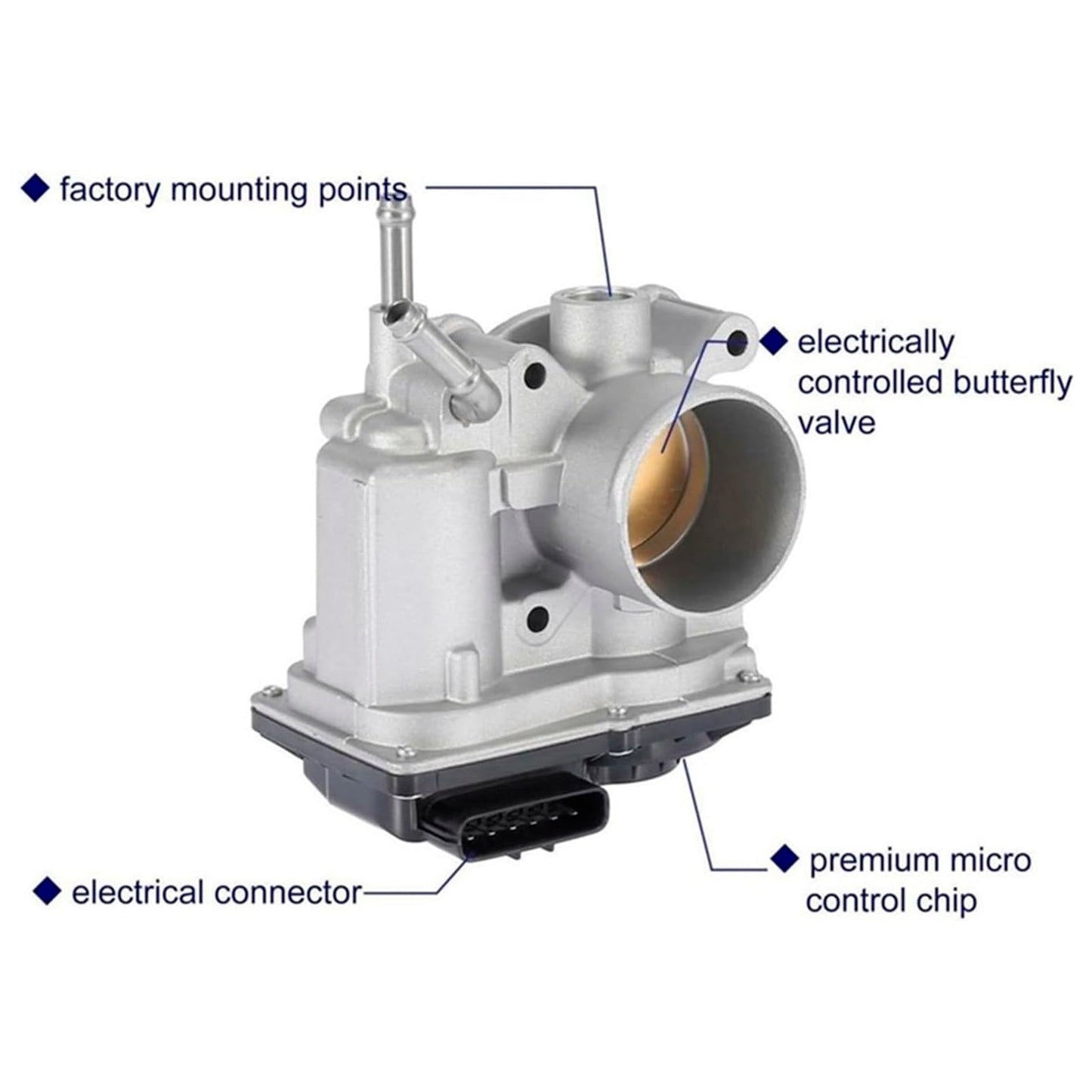 Toyota Avensis T25 Corolla E12 1.6 2003-2006 6 Pin Throttle Body 22030-0D021