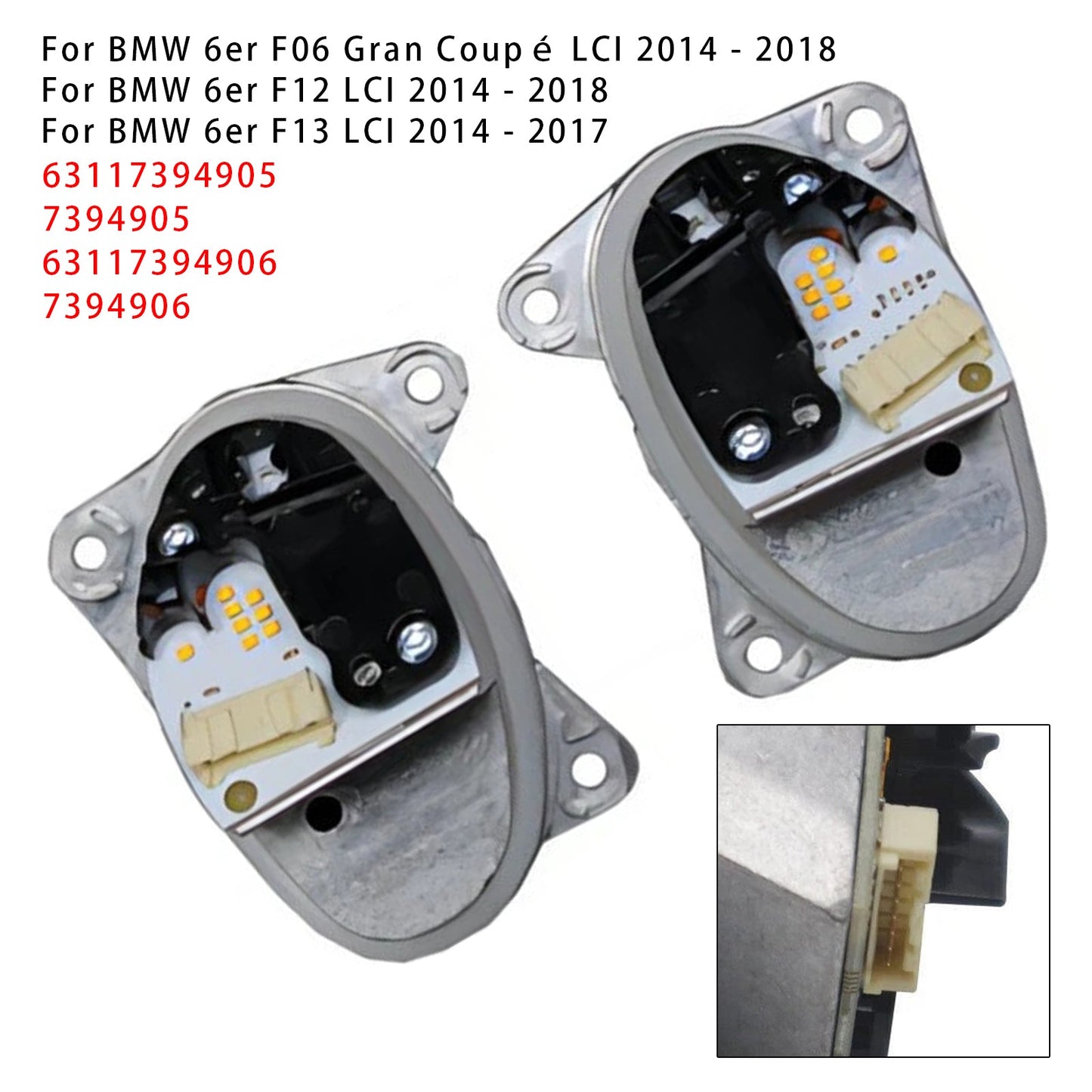 BMW F06 F12 F13 63117394905 63117394906 Left+Right LED Turn Signal Light Control Module