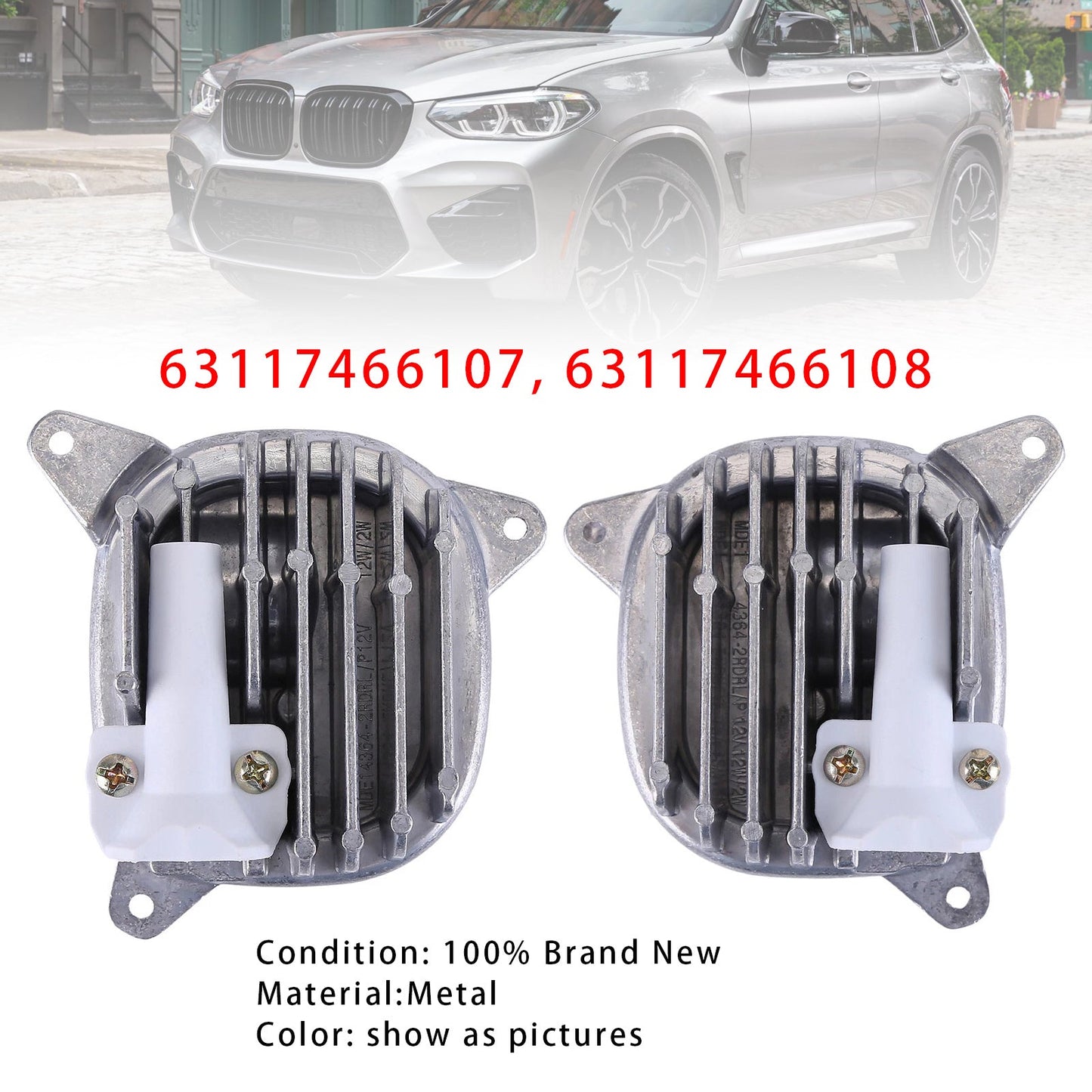 2018-2021 BMW G01 X3 G02 X4 3117466107 63117466108 Left+Right DRL LED MODULE White