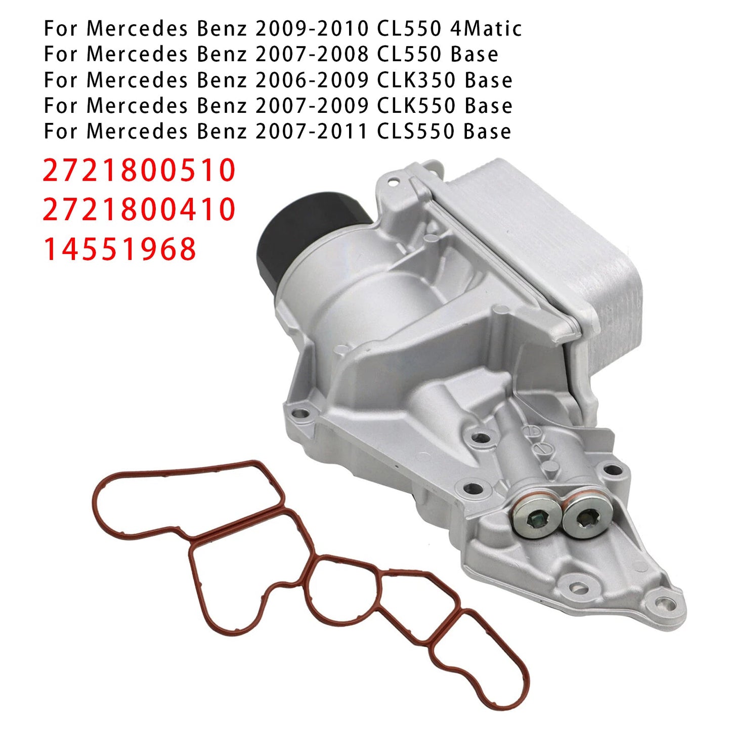 Mercedes Benz W463 X164 W164 W203 C230 2721800510 Oil Filter Housing & Oil Cooler 2721800410 14551968