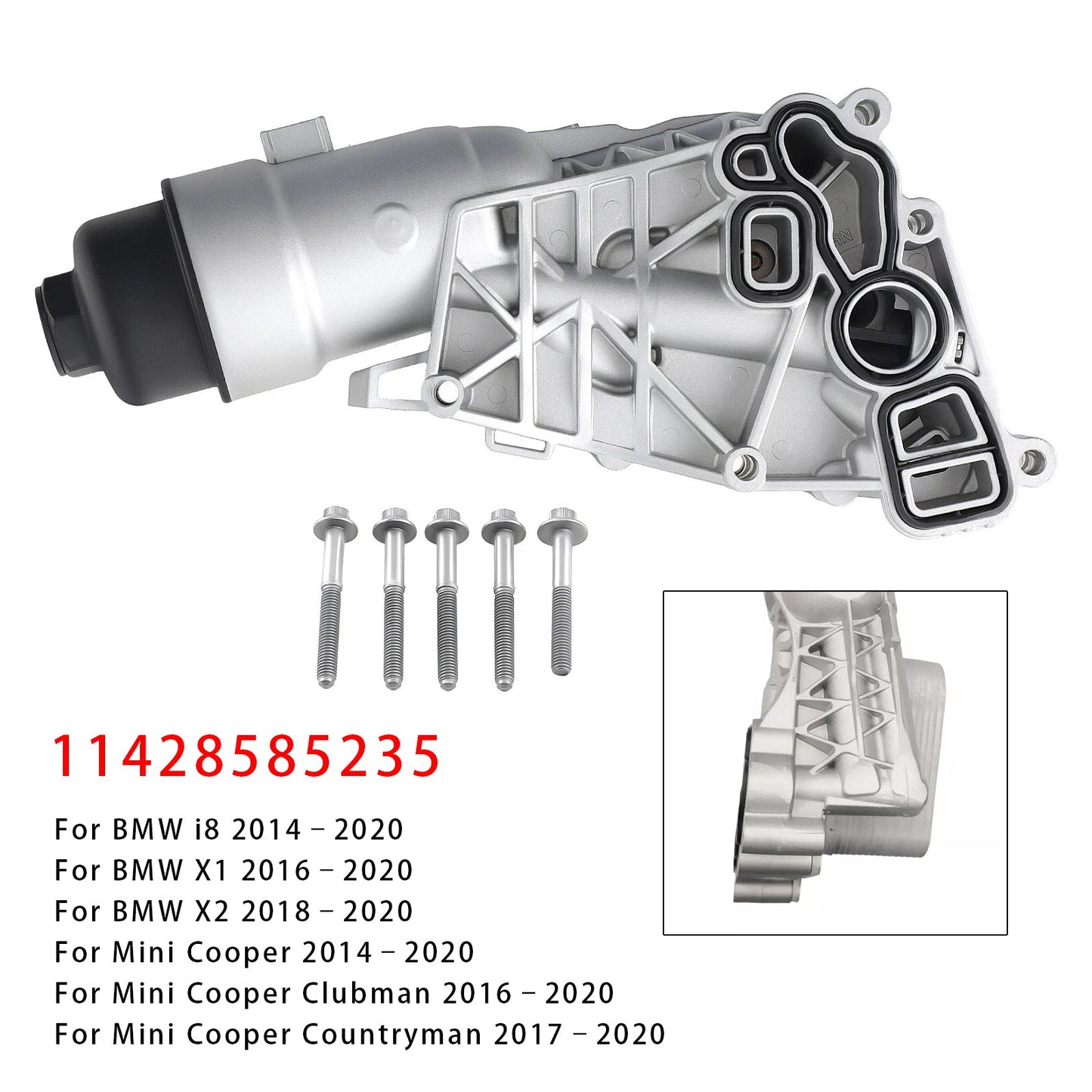 Mini Cooper BMW i8 2014-2020 Oil Cooler Filter Housing 11428585235 11428511391