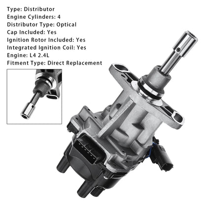 Nissan Frontier Xterra 2000-2004 L4 2.4L 221003S500 221003S501 Ignition Distributor w/ Cap & Rotor