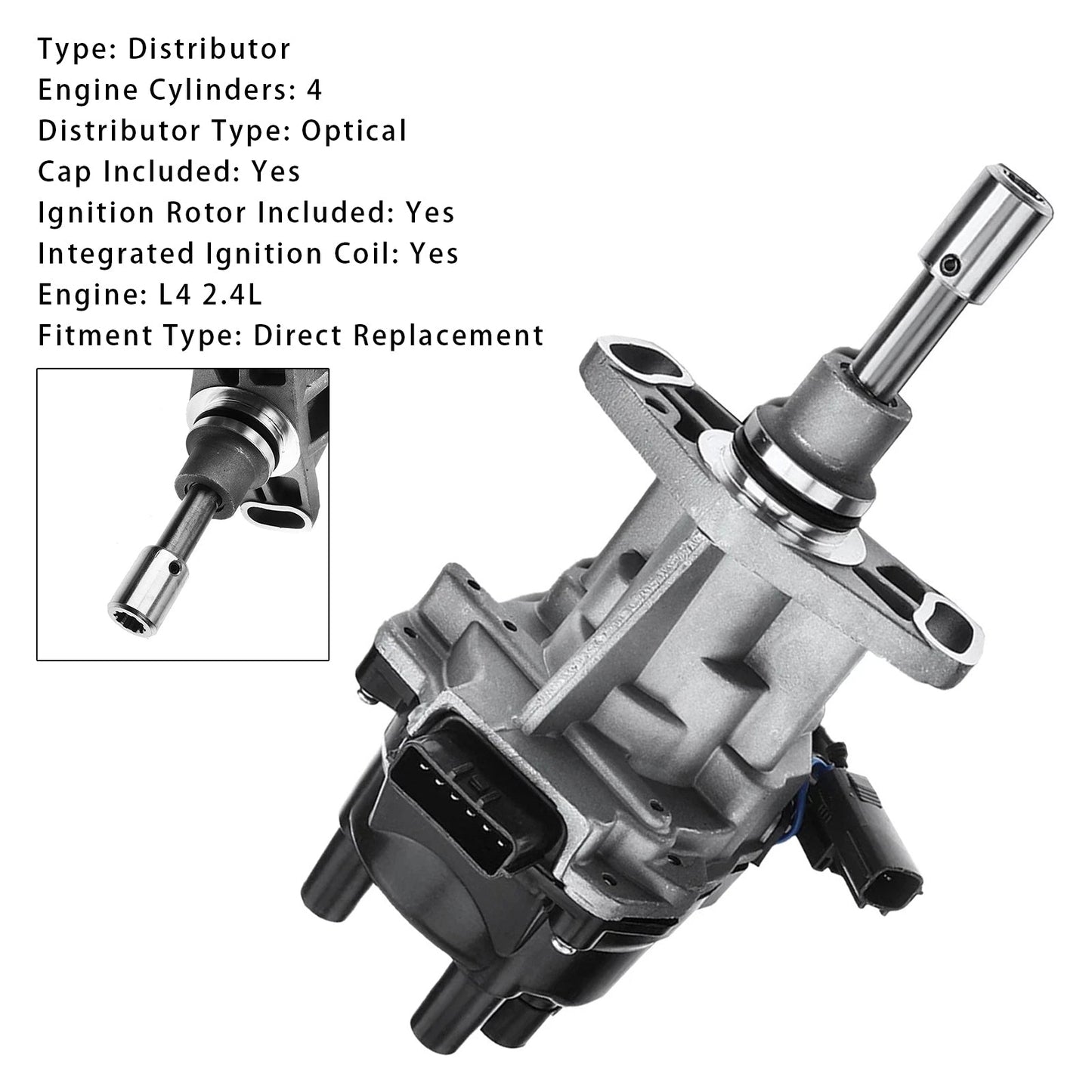 Nissan Frontier Xterra 2000-2004 L4 2.4L Ignition Distributor w/Cap & Rotor 221003S500 221003S501