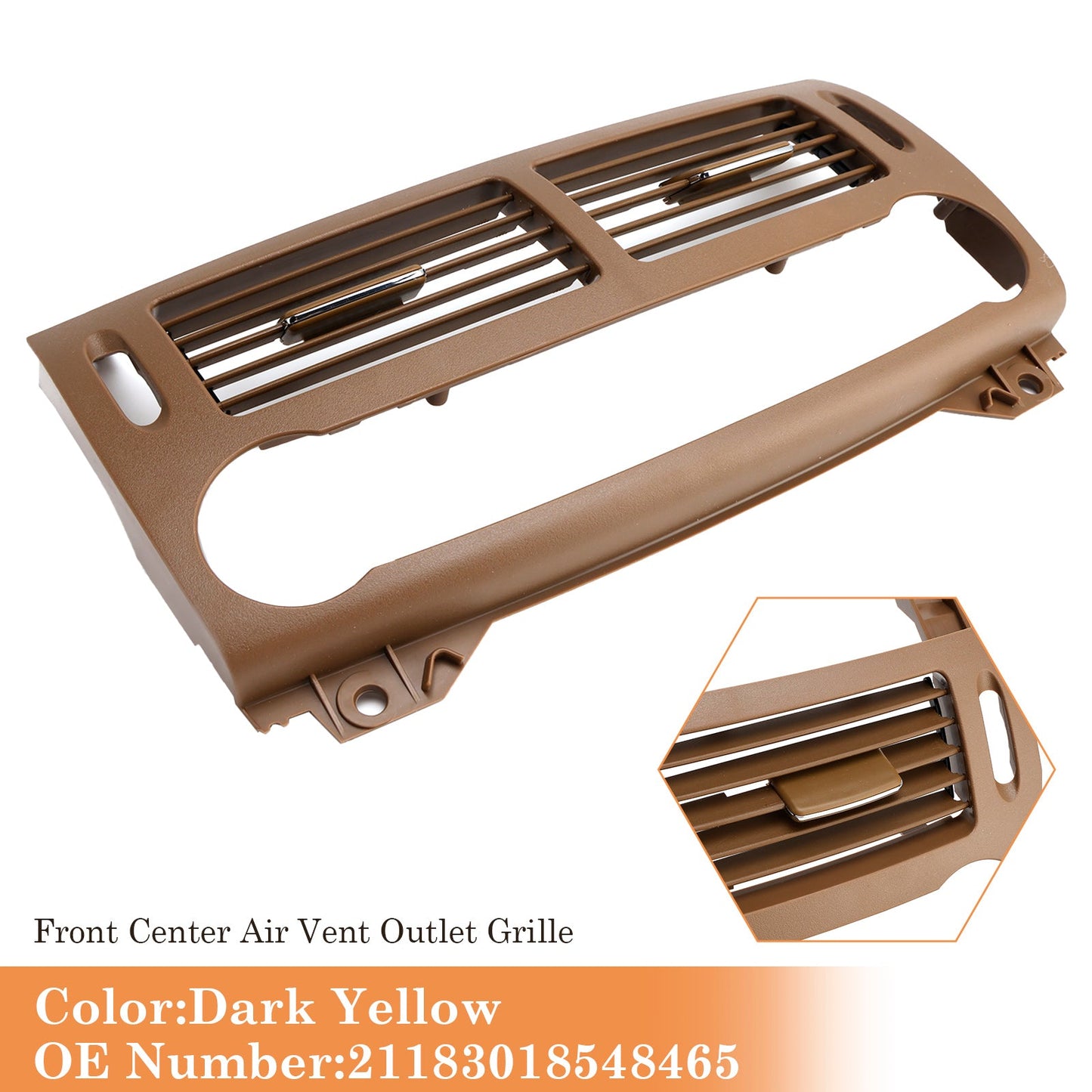 Benz E Class W211 2003-2008 Front Center Air Vent Outlet Grille Dark Yellow
