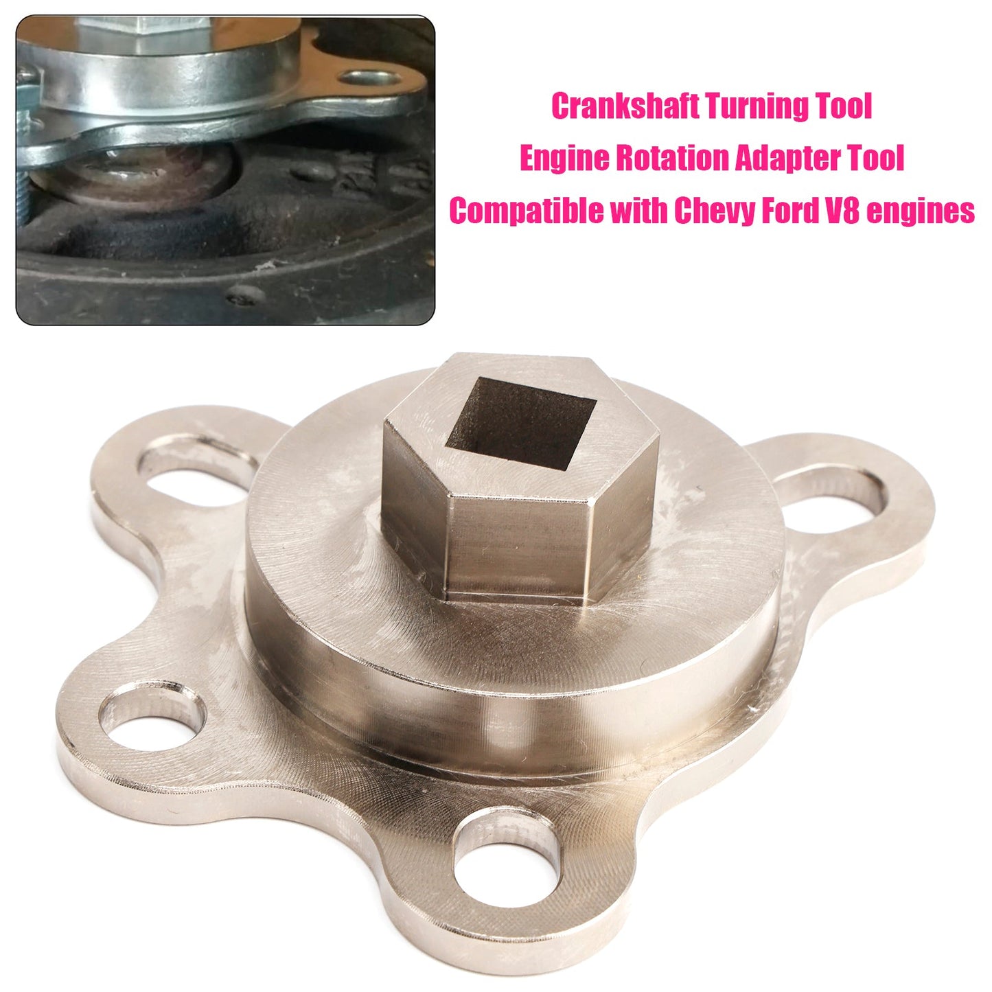 Chevy Ford V8 engines Crankshaft Turning Tool Engine Rotation Adapter Tool