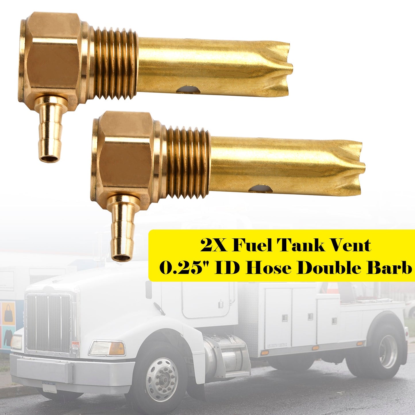 2PCS 0.25" ID Hose Double Barb Fuel Tank Vent Assy FTA-V-50-02 For Peterbilt