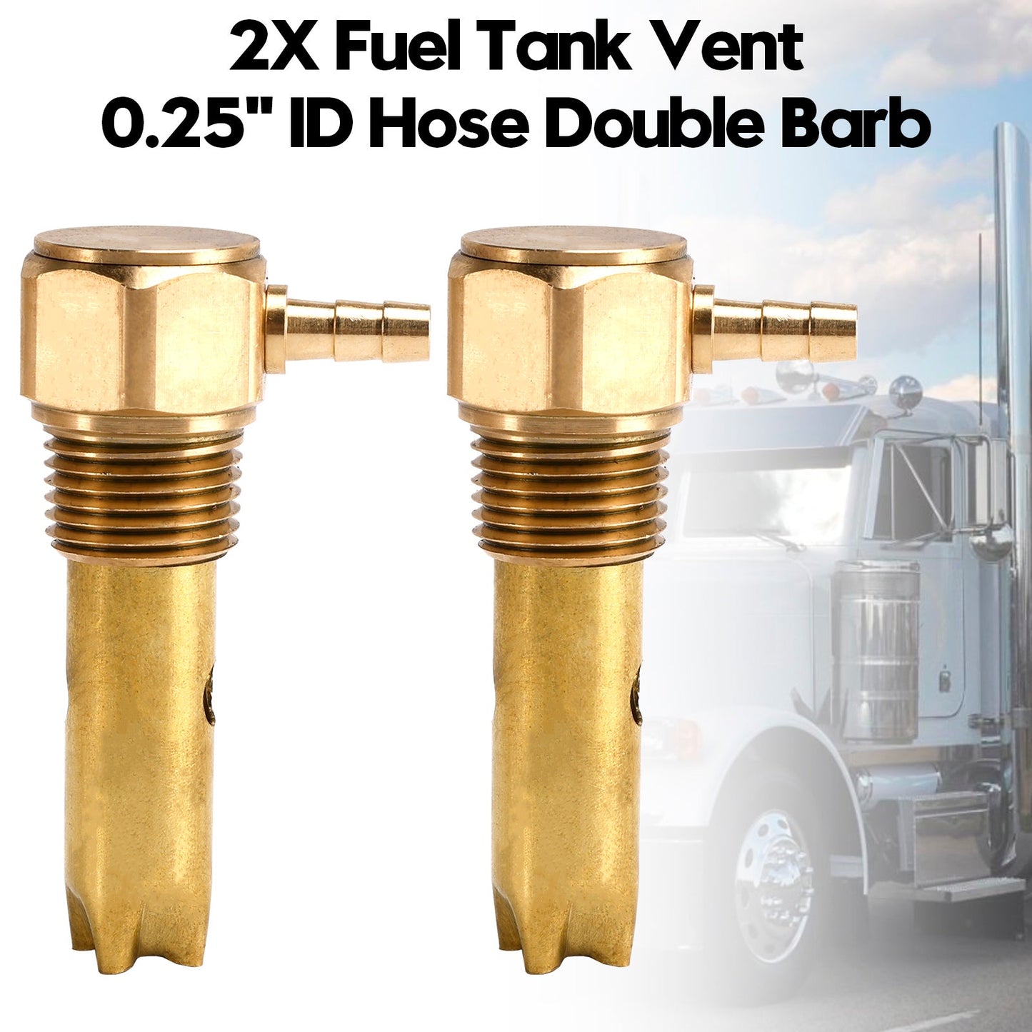 2PCS 0.25" ID Hose Double Barb Fuel Tank Vent Assy FTA-V-50-02 For Peterbilt