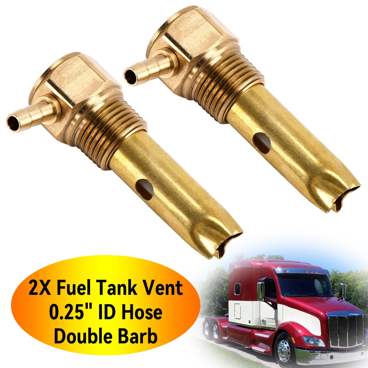 2PCS 0.25" ID Hose Double Barb Fuel Tank Vent Assy FTA-V-50-02 For Peterbilt