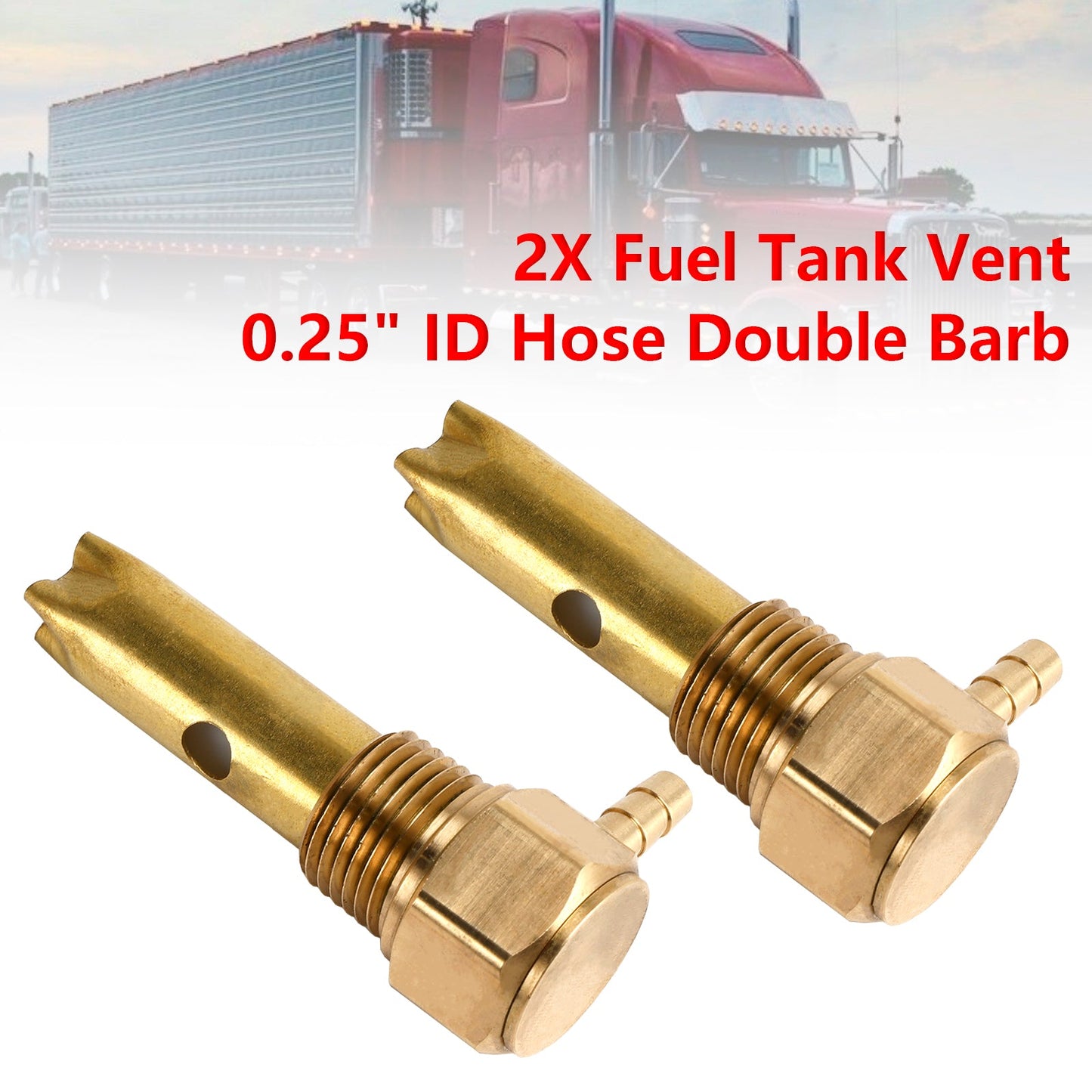 2PCS 0.25" ID Hose Double Barb Fuel Tank Vent Assy FTA-V-50-02 For Peterbilt