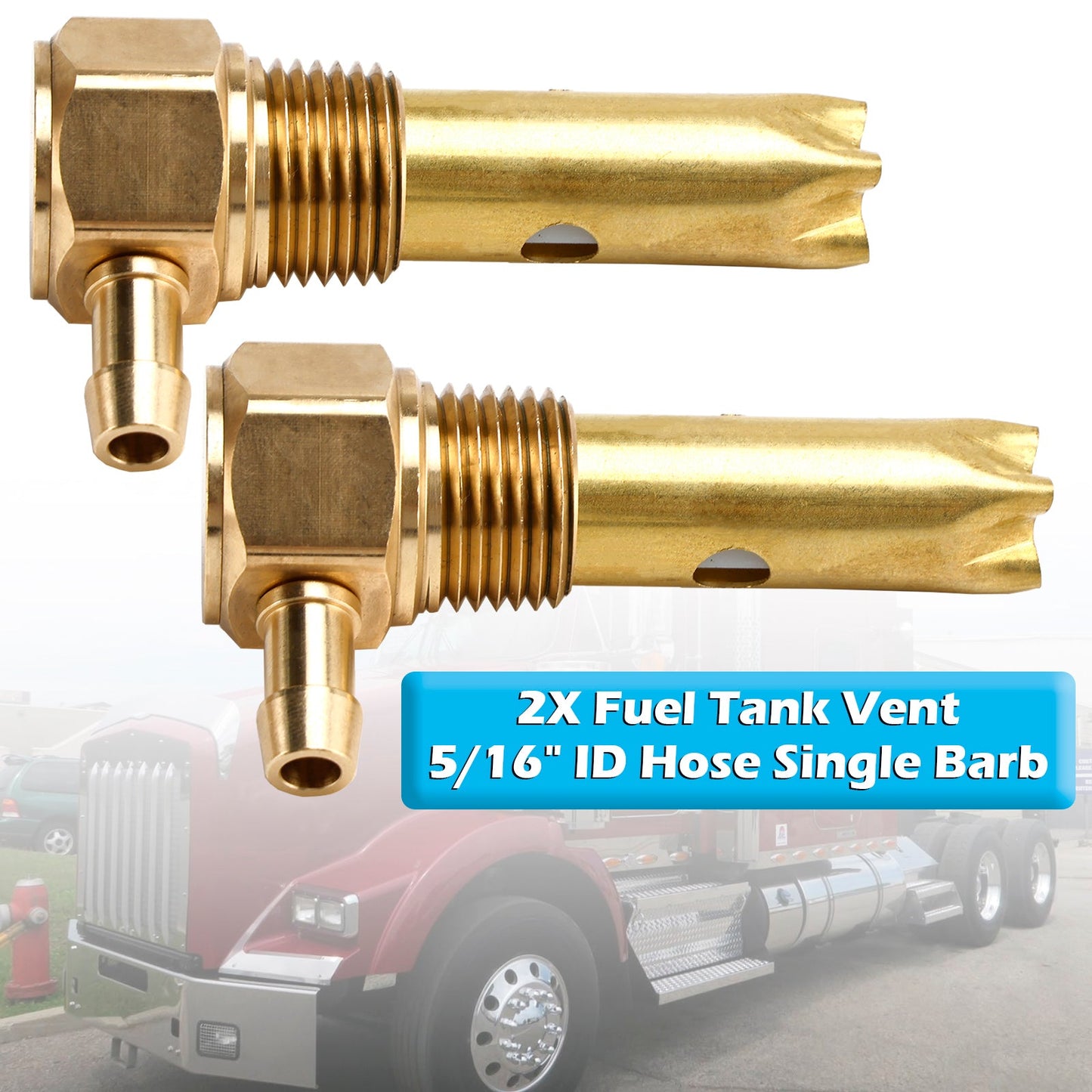 2PCS 5/16" ID Hose Fuel Tank Vent Assy 20560284 For Kenworth Volvo Full Function Single Barb