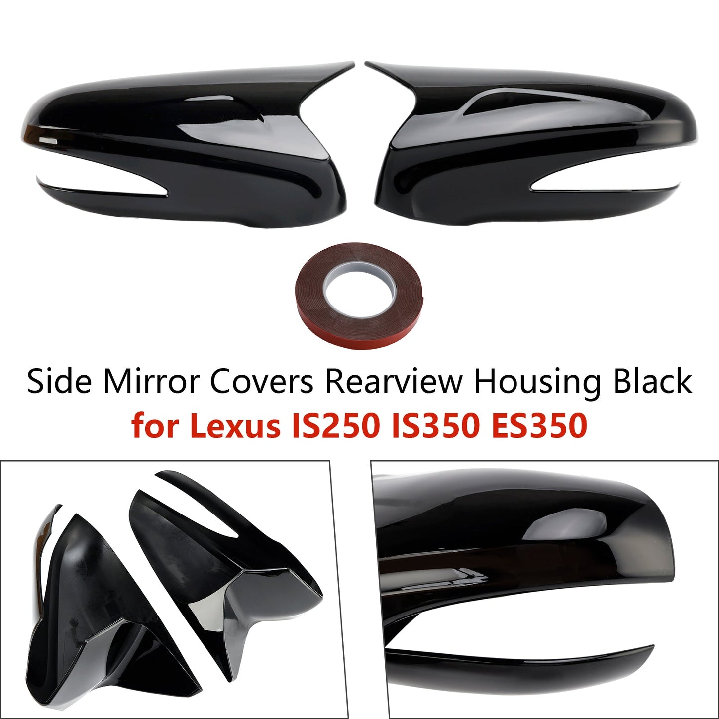 Lexus LS460 LS600h 2009-2012 LHD Side Mirror Covers Rearview Housing Black 8794A53411A0 8794A53411B1