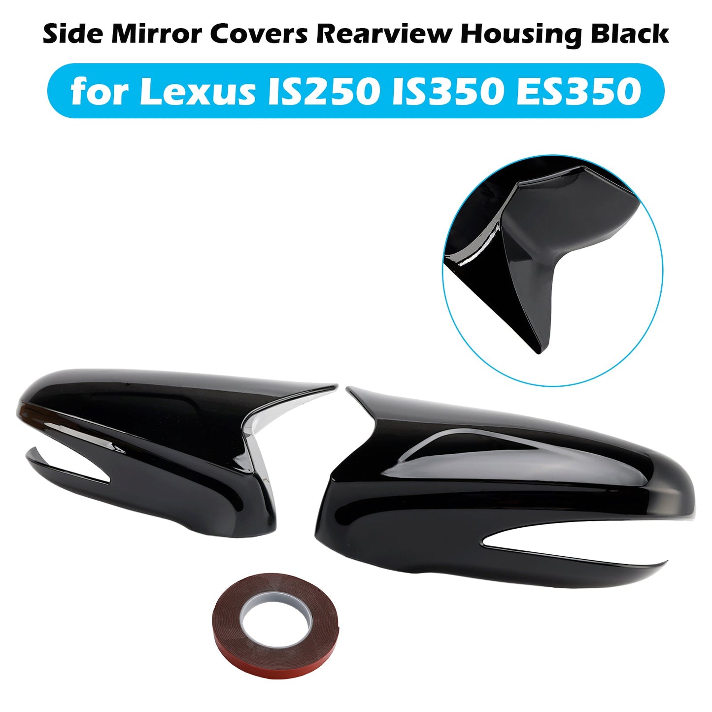 Lexus LS460 LS600h 2009-2012 LHD Side Mirror Covers Rearview Housing Black 8794A53411A0 8794A53411B1