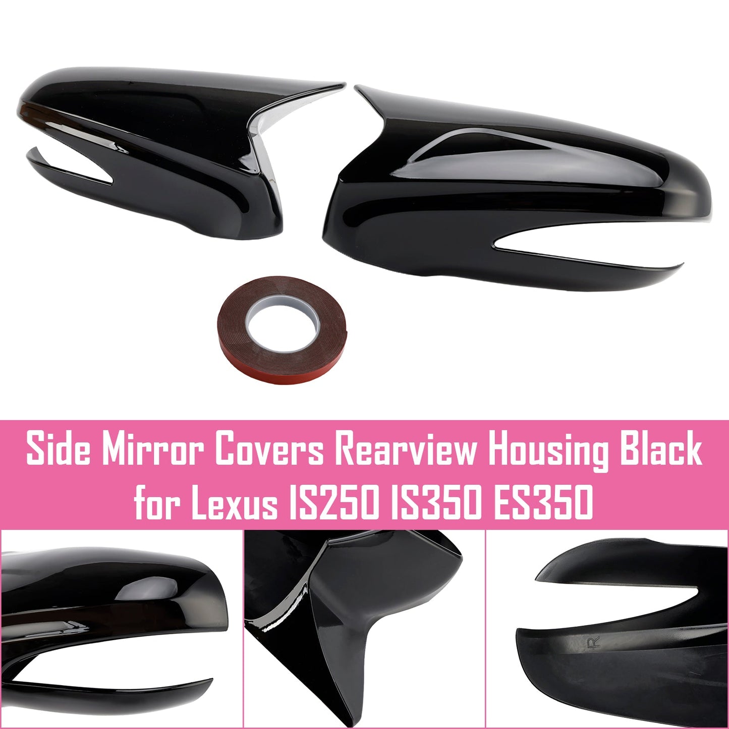 Lexus LS460 LS600h 2009-2012 LHD Side Mirror Covers Rearview Housing Black 8794A53411A0 8794A53411B1