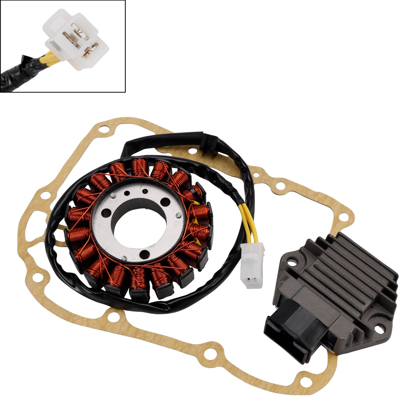 Honda SH 125 150 2001-2004 Magneto Coil Stator 31120-KGF-912+ Voltage Regulator 31600-KFG-860+ Gasket