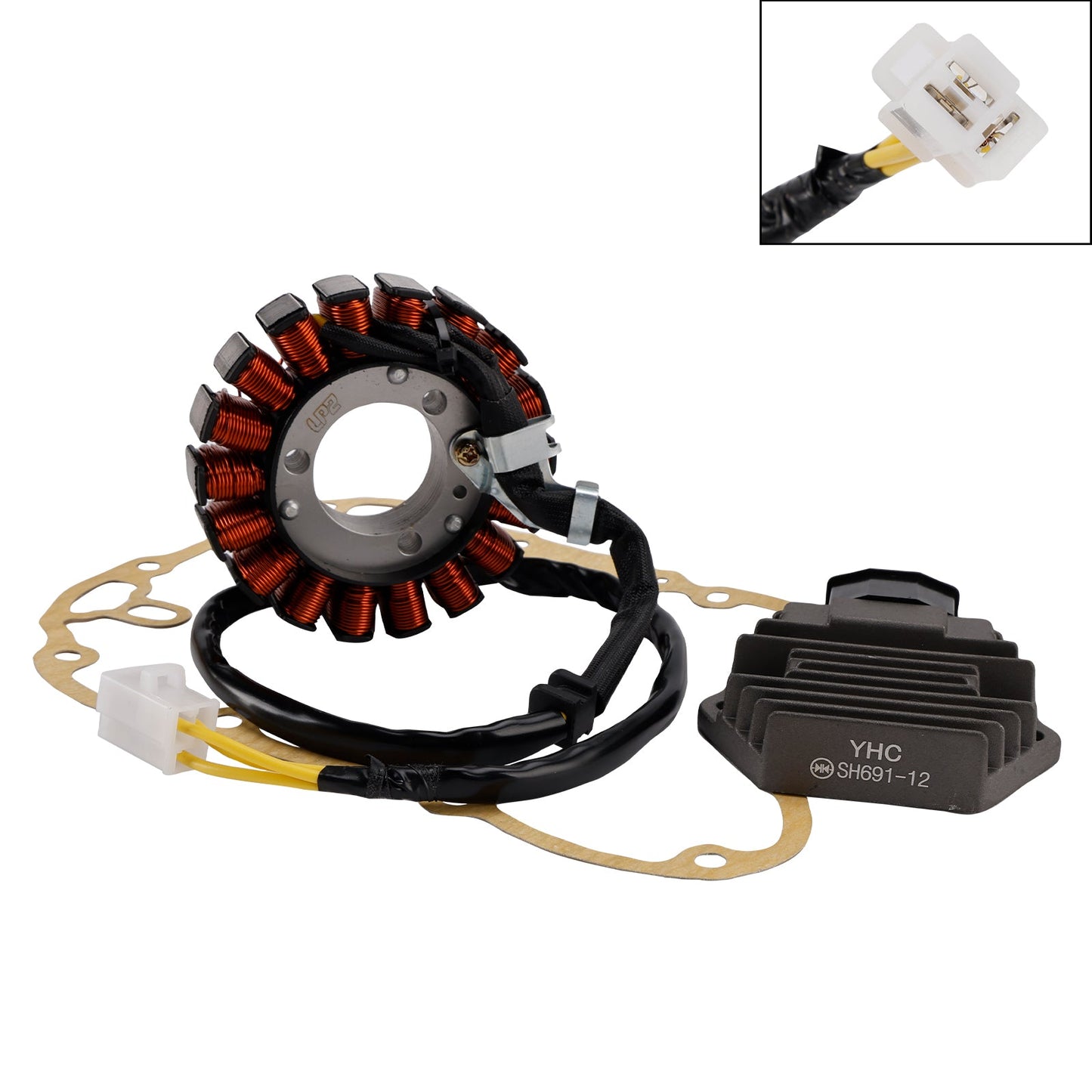 Honda SH 125 150 2001-2004 Magneto Coil Stator 31120-KGF-912+ Voltage Regulator 31600-KFG-860+ Gasket