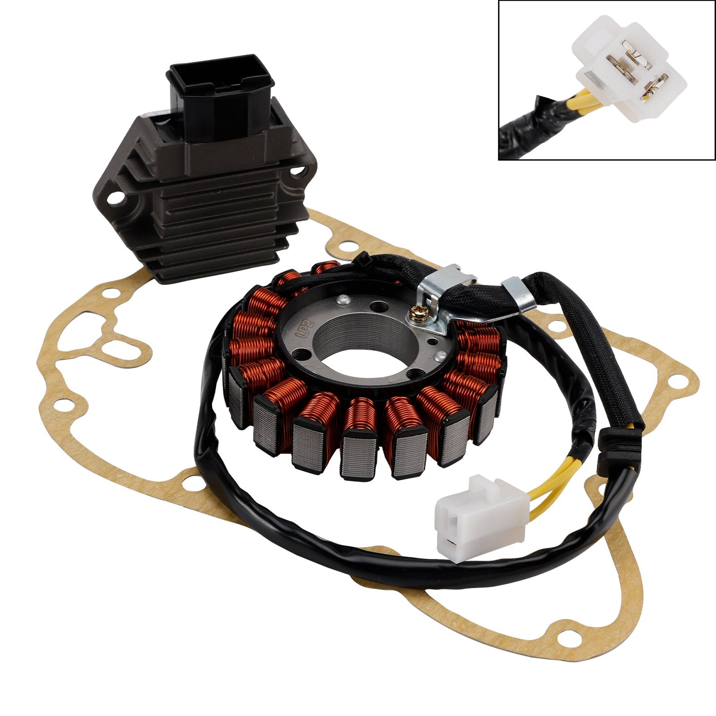 Honda SH 125 150 2001-2004 Magneto Coil Stator 31120-KGF-912+ Voltage Regulator 31600-KFG-860+ Gasket