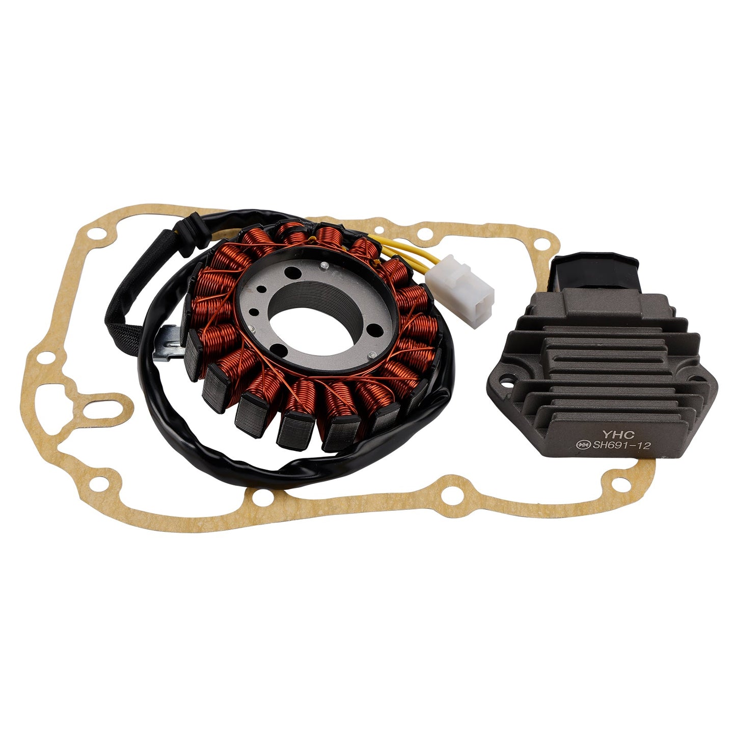 Honda SH 125 150 2001-2004 Magneto Coil Stator 31120-KGF-912+ Voltage Regulator 31600-KFG-860+ Gasket