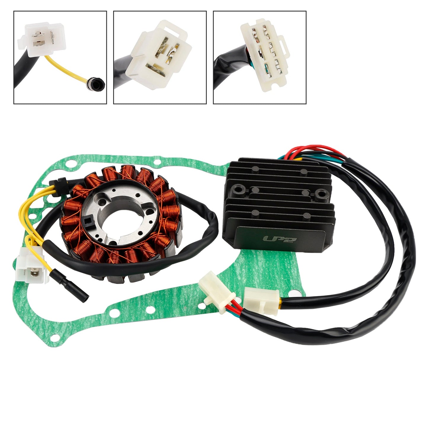 Honda CH 250 Elite 1989-1990 Magneto Coil Stator 31120-KAB-018+ Voltage Regulator 31600-MB3-670+Gasket