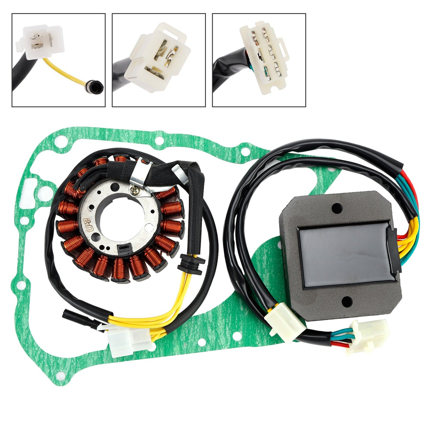 Honda CH 250 Elite 1989-1990 Magneto Coil Stator 31120-KAB-018+ Voltage Regulator 31600-MB3-670+Gasket